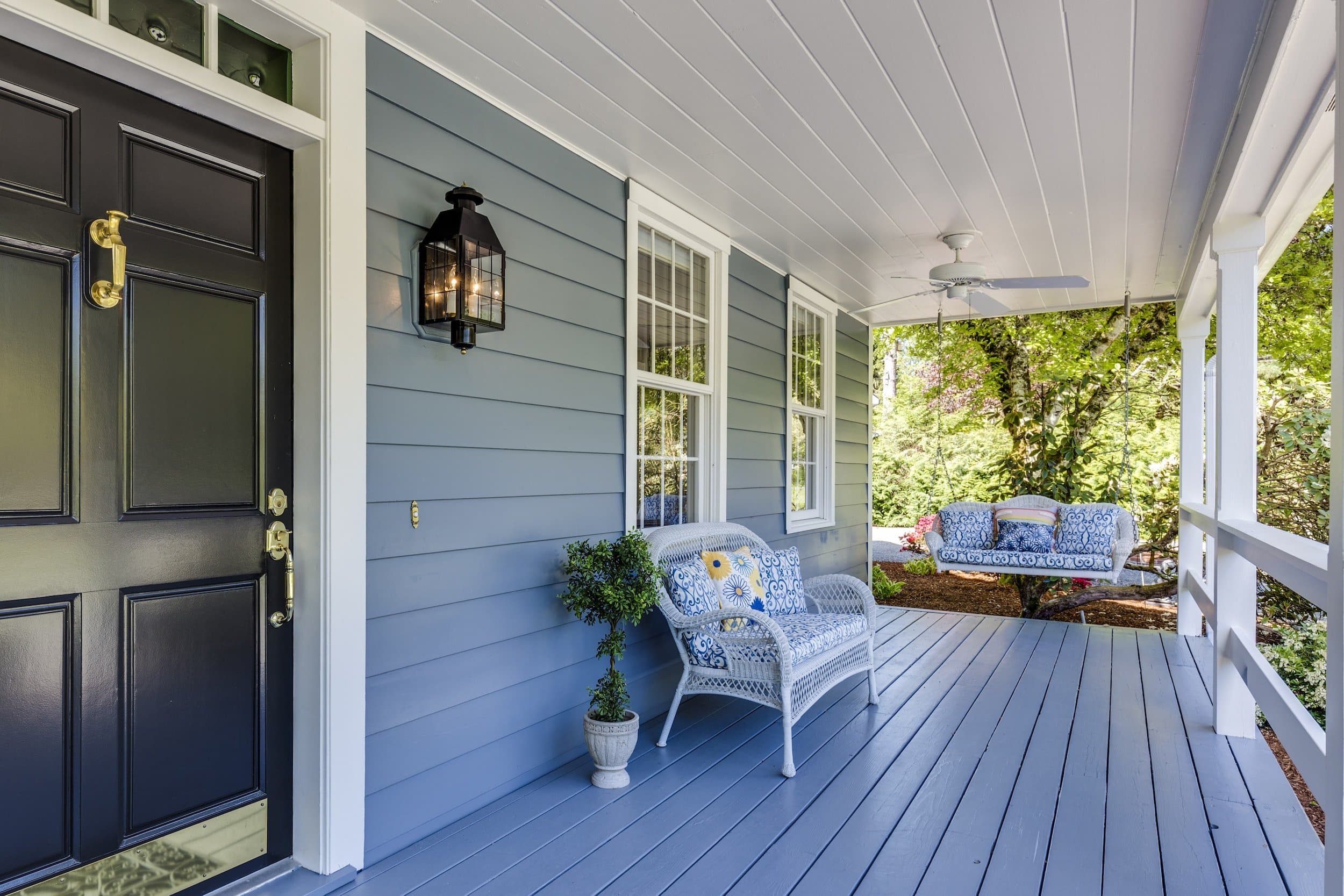 MyLiving Outdoors Grey-blue timber decking
